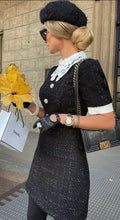 Load image into Gallery viewer, Tweed &amp; Lace Mini Dress