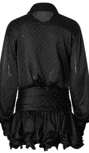 Black Orchard Polka Dot Mini Dress