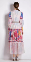 Load image into Gallery viewer, Bright floral vibes maxi dress with belt