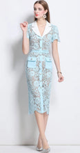 Load image into Gallery viewer, Blue Ocean Lace Midi Dress