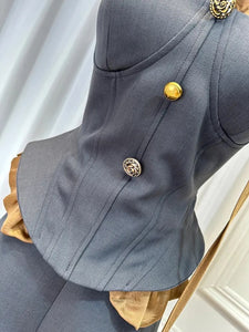 Tilehurst Shorts Set with Flower Chocker