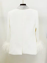 Load image into Gallery viewer, White Feather &amp; Diamanté Suit