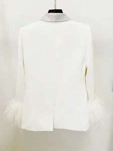 White Feather & Diamanté Suit