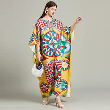 Load image into Gallery viewer, Colorblock Print Boho Maxi Dress