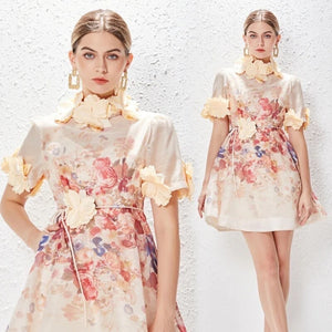 Floral Mini Dress - comes in apricot and black
