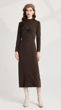 Load image into Gallery viewer, Knitted Criss-Cross Bow Pullover &amp; Midi Dress - comes in three colours