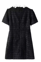 Load image into Gallery viewer, Tweed &amp; Lace Mini Dress