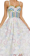 Load image into Gallery viewer, Pretty Princess White Embellished Midi Dress