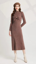 Load image into Gallery viewer, Knitted Criss-Cross Bow Pullover &amp; Midi Dress - comes in three colours