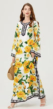 Load image into Gallery viewer, Rose Flower Printed Loose Maxi Dress - comes in yellow &amp; Black