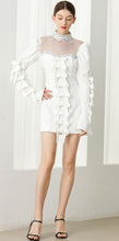 Load image into Gallery viewer, Crystal Clear Long Sleeve Bow Mini Dress