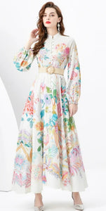 Floating On Heaven Maxi Dress with belt