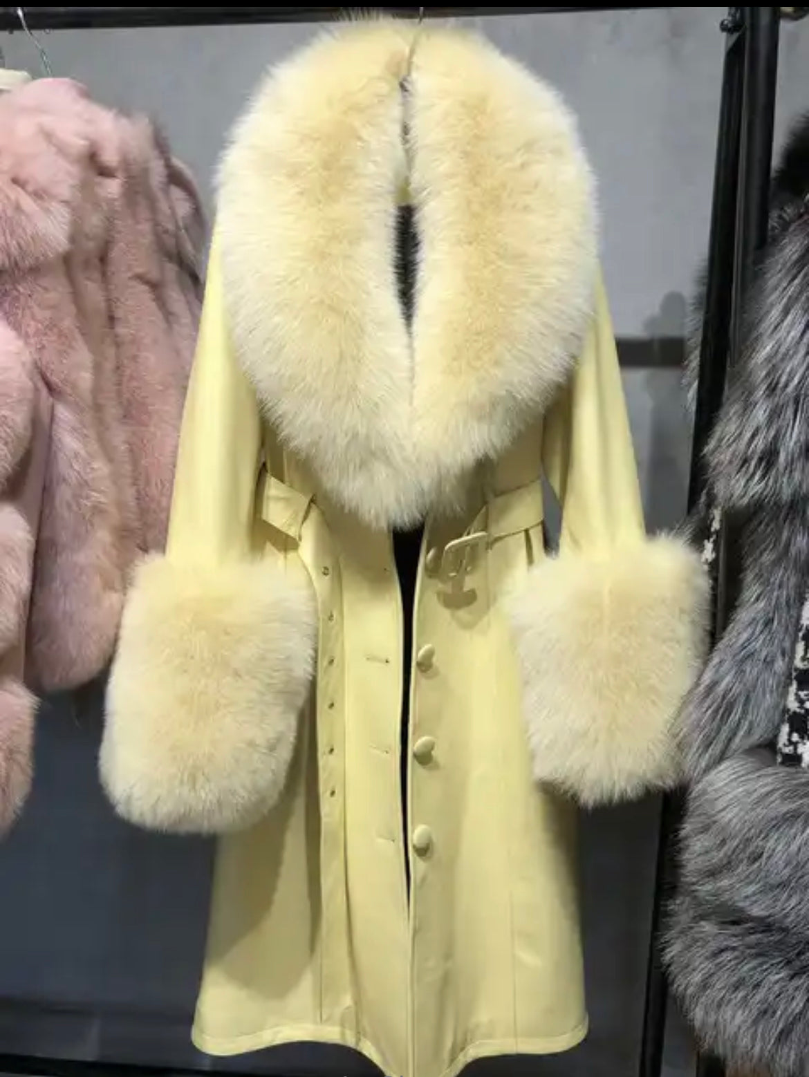 PREMIUM Faux Fur Real Leather Coats - comes in 7 colours & curve