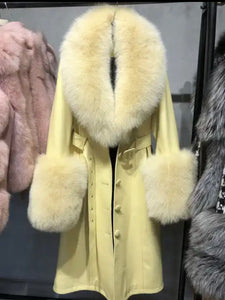 High quality Faux Fur Real Leather Coats - comes in 7 colours & curve