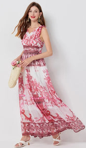 Chiffon Maxi Robe Dress - comes in multi colour & red