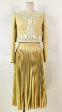 Load image into Gallery viewer, Golden Hour Embroidered Jackets &amp; Pleated Skirt