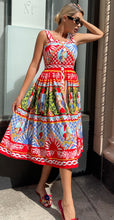 Load image into Gallery viewer, The knight tapestry midi dress