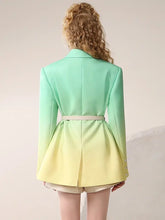 Load image into Gallery viewer, *NEW SUSIE COLLECTION Green &amp; Yellow Gradient Blazer with belt