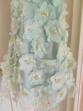 Load image into Gallery viewer, Minty 3D Mesh Flowers, Beads, Rhinestones &amp; Sequined Mini Dress with Belt