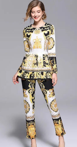Baroque Print Trouser Set