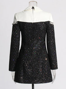 “Like a Star” Sequins & Pearls Mini Dress