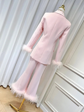 Load image into Gallery viewer, *NEW SUSIE COLLECTION Lapel Single Breasted Long Sleeve Blazer &amp; Feather Flare Trousers