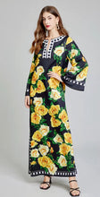 Load image into Gallery viewer, Rose Flower Printed Loose Maxi Dress - comes in yellow &amp; Black