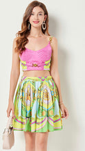 Load image into Gallery viewer, Baroque Spaghetti Strap  Top＋Pleated Mini Skirt