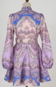 Vintage Retro Floral Print Mini Dress