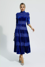 Load image into Gallery viewer, Blue Velvet Maxi Dress