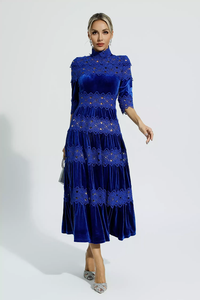 Blue Velvet Maxi Dress
