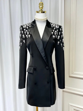 Load image into Gallery viewer, SUSIE COLLECTION Sparkle Blazer Dress - comes in white and black