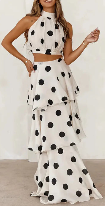 Dreamy Polka Dots Two Piece Set - comes in White & Mocha