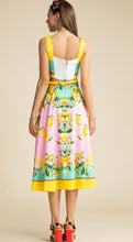 Load image into Gallery viewer, Portofino Spaghetti Strap Top + Lemon Printed Midi Skirt