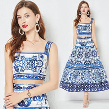 Load image into Gallery viewer, Spaghetti Strap and Maxi Skirt Tile Set - comes in blue and red