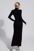 Load image into Gallery viewer, Black Buckle Knitted Dress