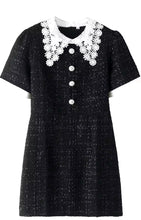 Load image into Gallery viewer, Tweed &amp; Lace Mini Dress