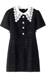 Tweed & Lace Mini Dress