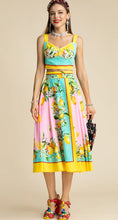 Load image into Gallery viewer, Portofino Spaghetti Strap Top + Lemon Printed Midi Skirt