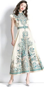 Paisley Maxi Dress - comes in navy, white or Green