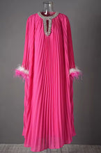 Load image into Gallery viewer, Diamanté Pink Batwing Maxi Dress