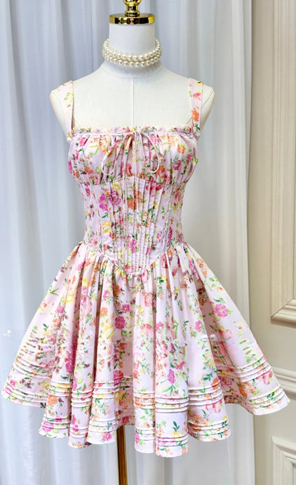Floral French Maid Mini Dress