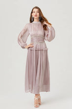 Load image into Gallery viewer, Ooh La La Luxury Diamanté Chain Pleated MIDI Dress - comes in four colourways