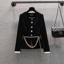 Load image into Gallery viewer, Velvet Chic Suit - jacket, elasticated skirt and belt