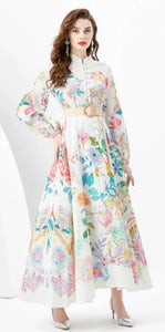 Floating On Heaven Maxi Dress with belt