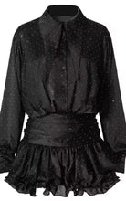 Load image into Gallery viewer, Black Orchard Polka Dot Mini Dress