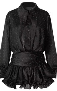 Black Orchard Polka Dot Mini Dress
