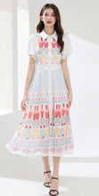 Load image into Gallery viewer, Tulip &amp; flowers patterned maxi dress