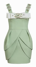 Load image into Gallery viewer, Crystal &amp; Rhinestone Bow Mini Dress