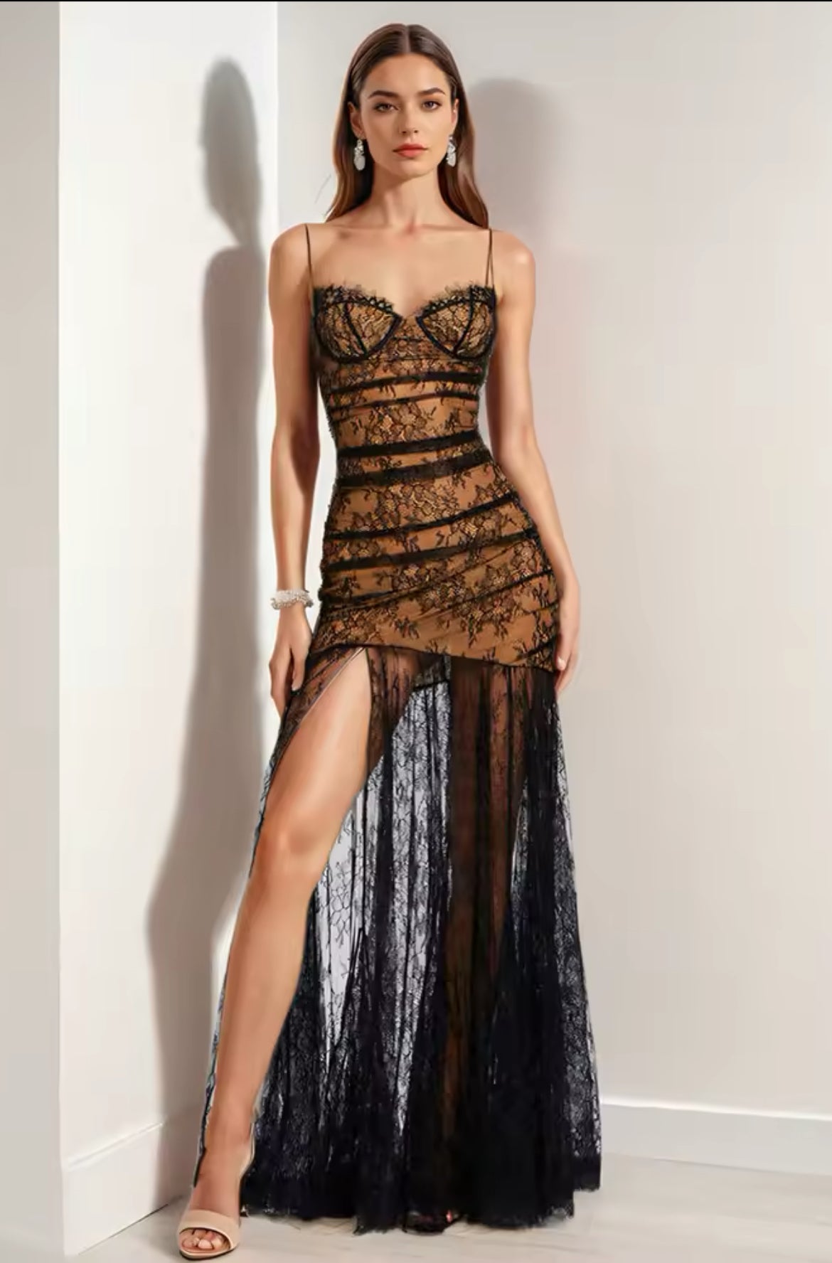 Black Lace Maxi Dress
